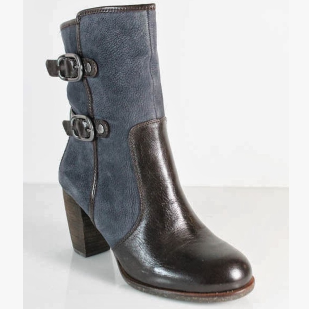 Anthropologie Naya Lightening Buckle Heel Boots